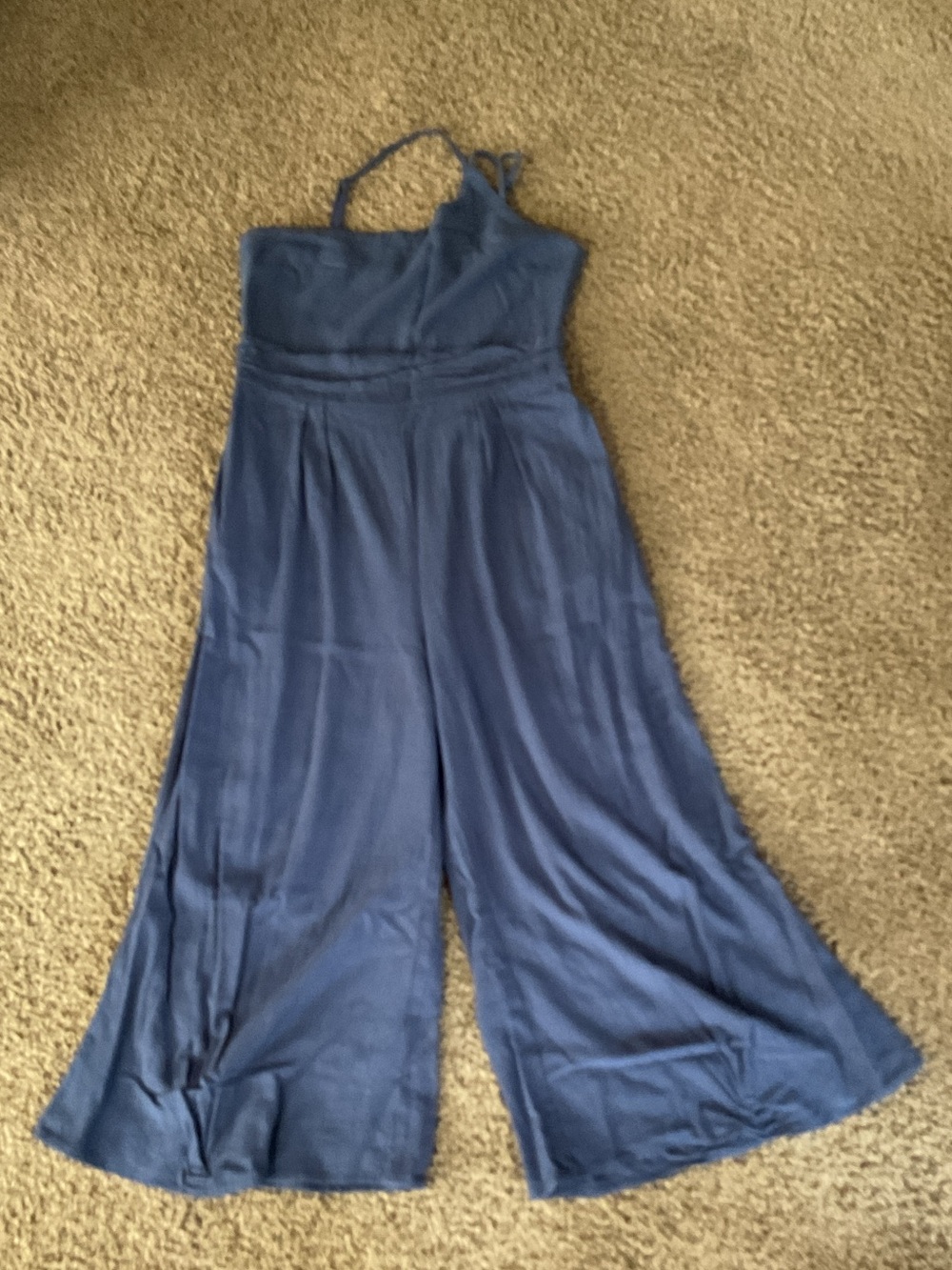Asymmetrical Navy Blue Wide-Leg Jumpsuit